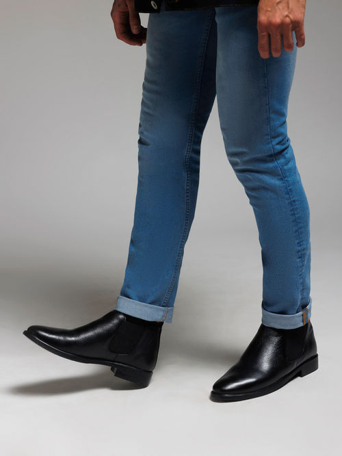 Zoom Shoes Mens Slip On Chelsea Boots Black