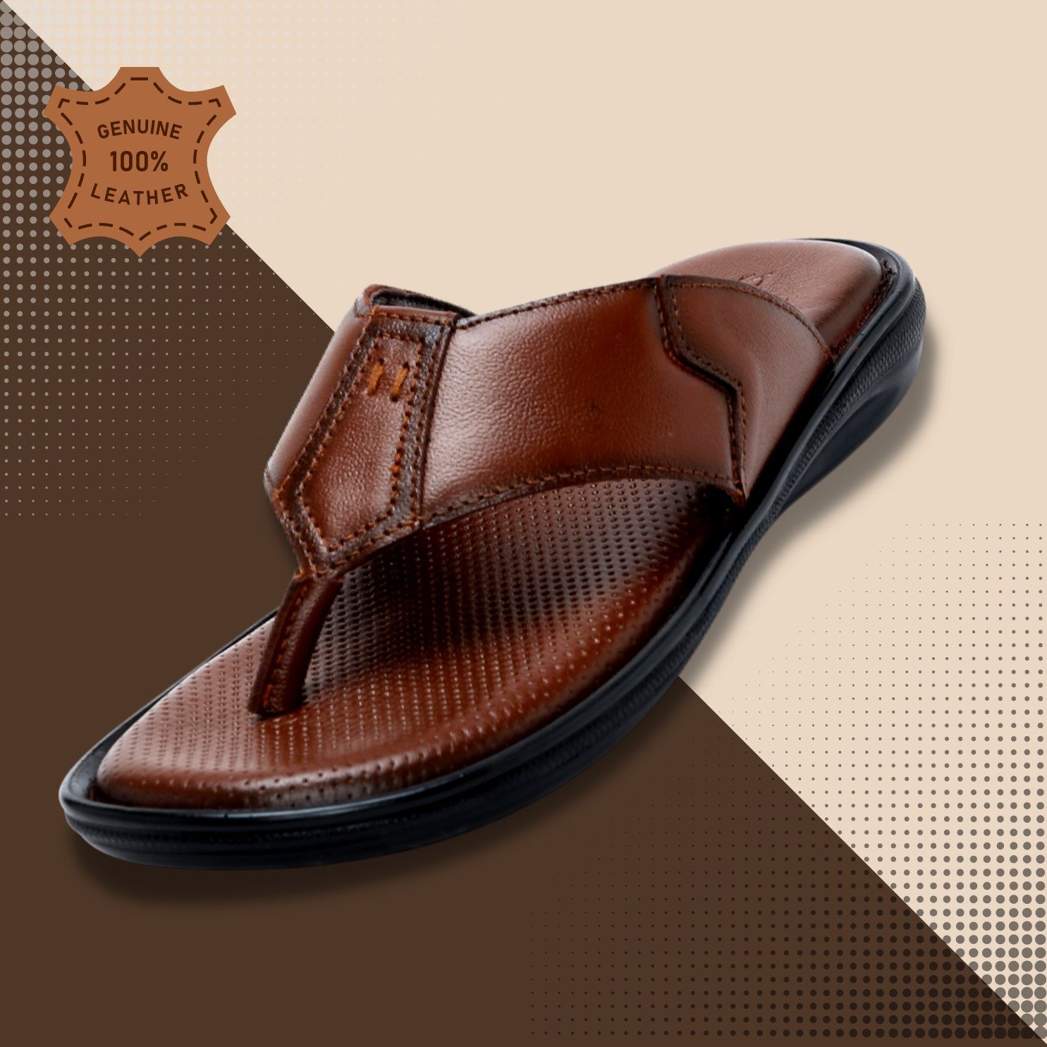 Buy Zoom Shoes Mens Slip On Flipflops - Tan Online
