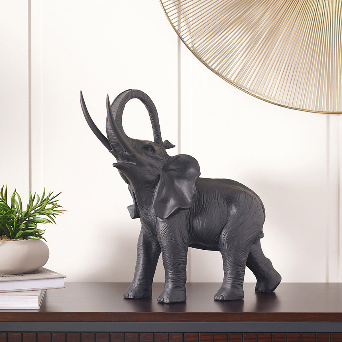 Buy Pure Home + Living Black Elephant Large Figurine Online