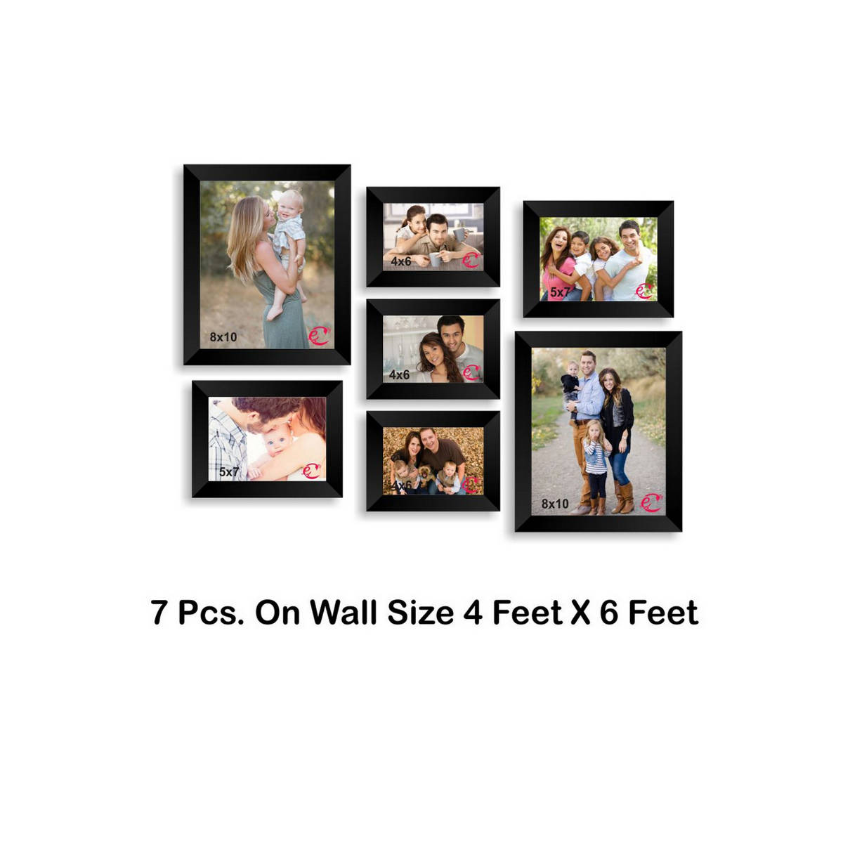 Buy eCraftIndia Memory Wall Collage Photo Frame - Set of 7 Photo Frames ...