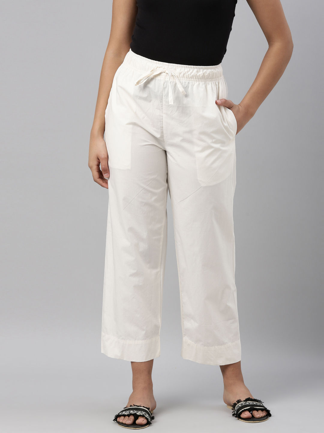 Buy online White Rayon Straight Tapered Pant from Skirts, tapered pants &  Palazzos for Women by Juniper for ₹699 at 30% off | 2024 Limeroad.com