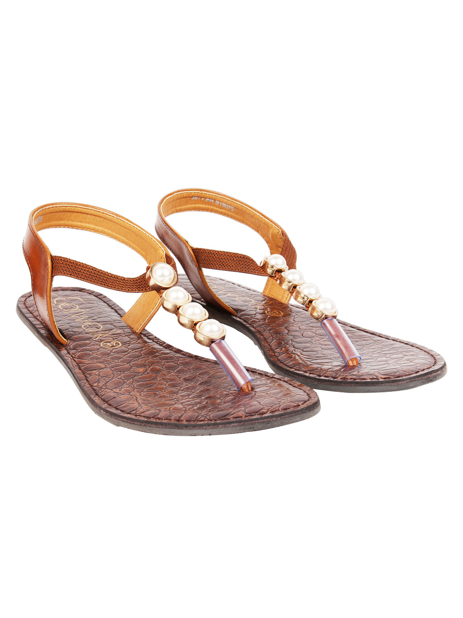 Catwalk Brown Embellished Flats Buy Catwalk Brown Embellished Flats