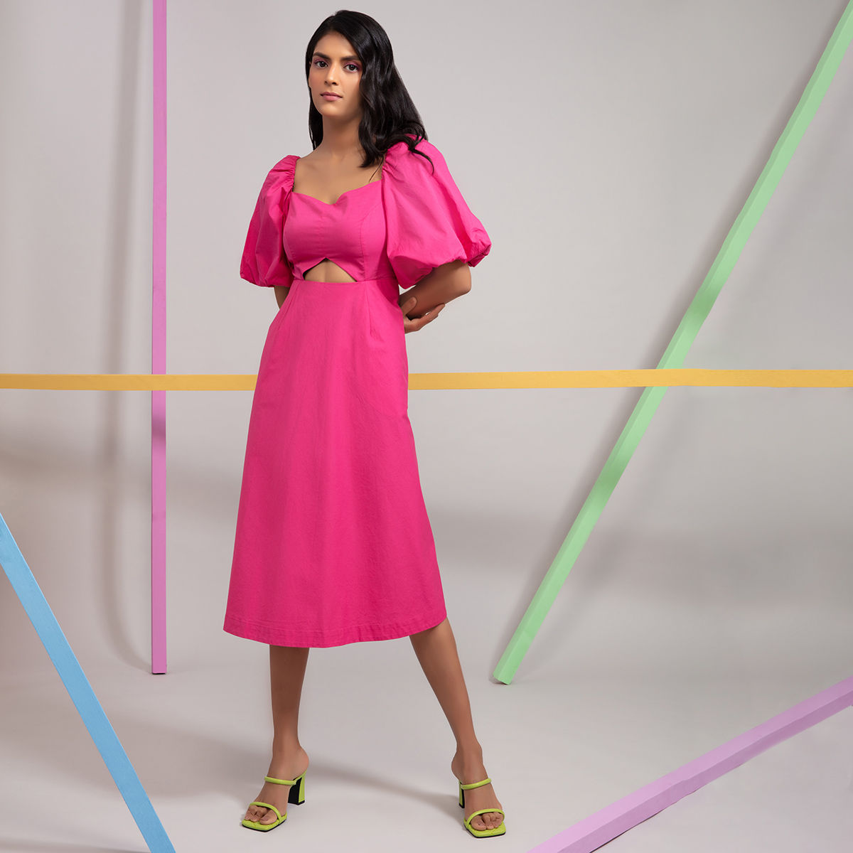 Buy Twenty Dresses by Nykaa Fashion Purple Solid One Shoulder Fit and Flare  Maxi Dress Online