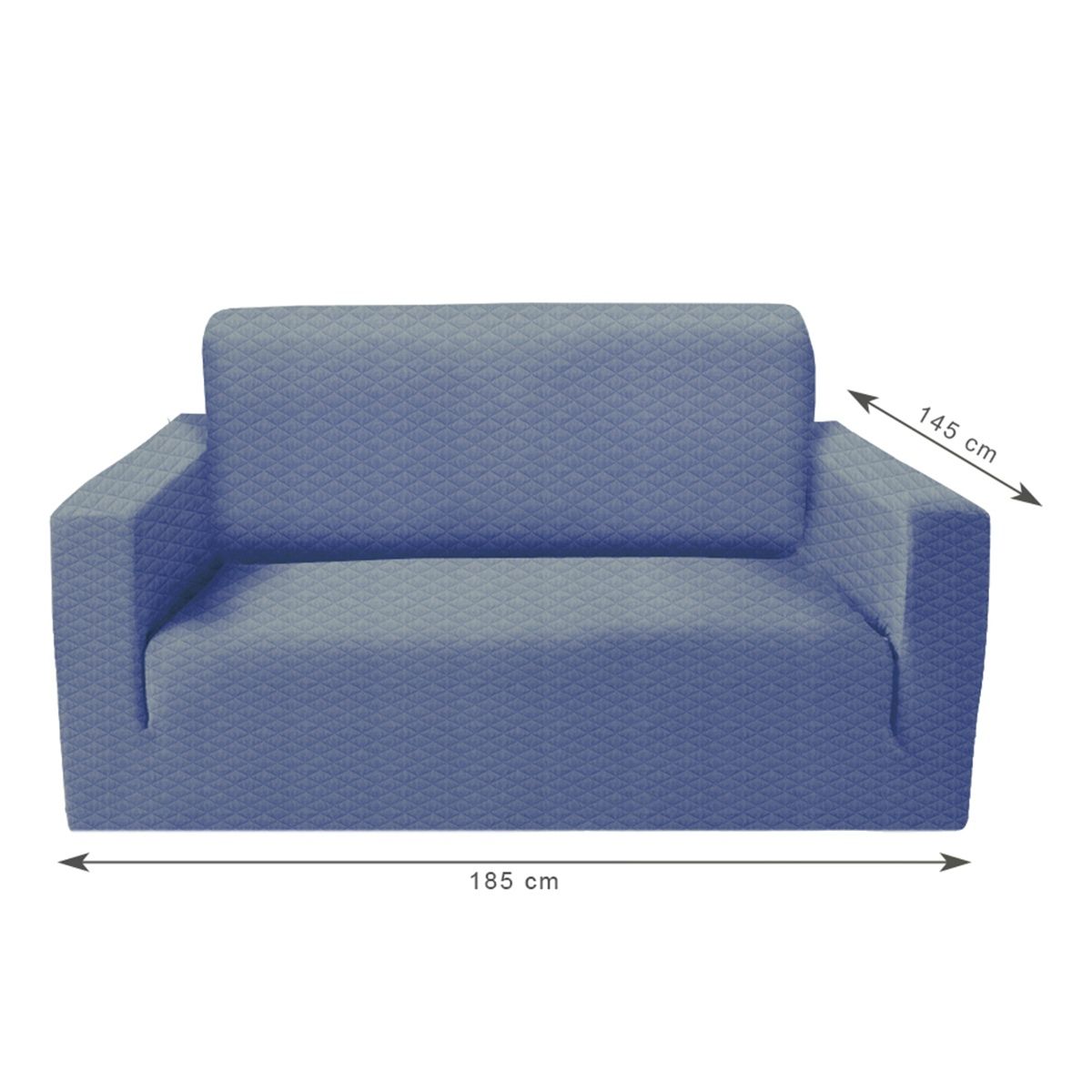 HomeTown Essentials Quilted Strechable 2 Seater Sofa Cover in Blue
