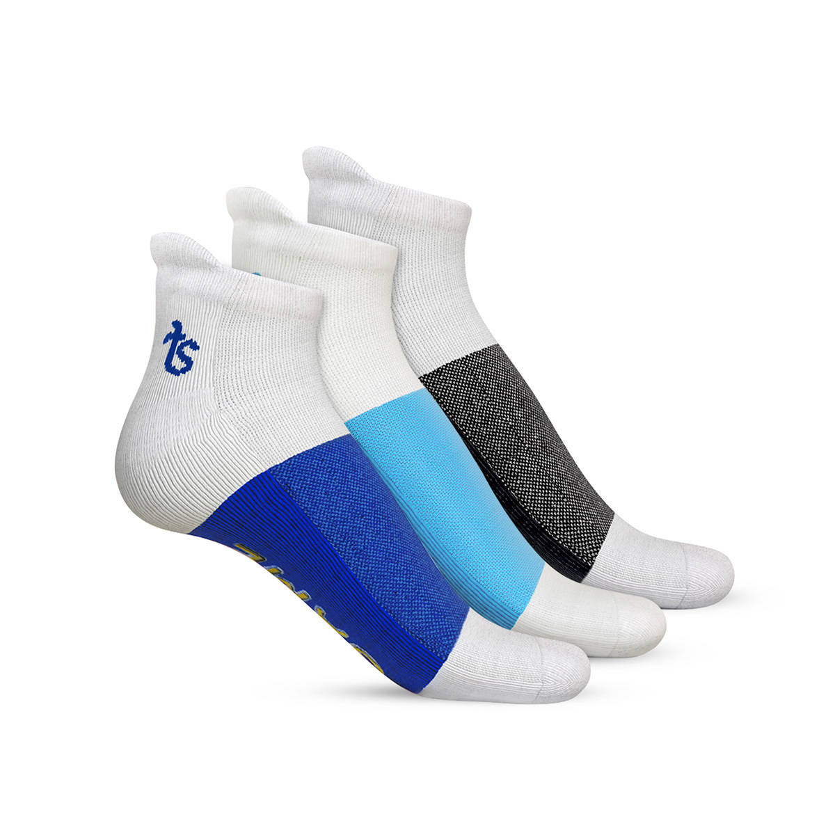 TalkingSox Mild Compression Ankle Socks For Men and Women (Pack of 3)