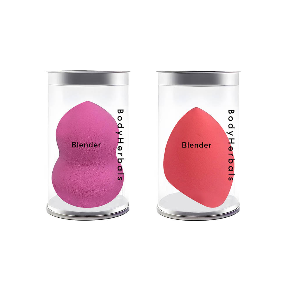 BodyHerbals Makeup Blenders In Separate Jars - Double Sided And Half Moon.
