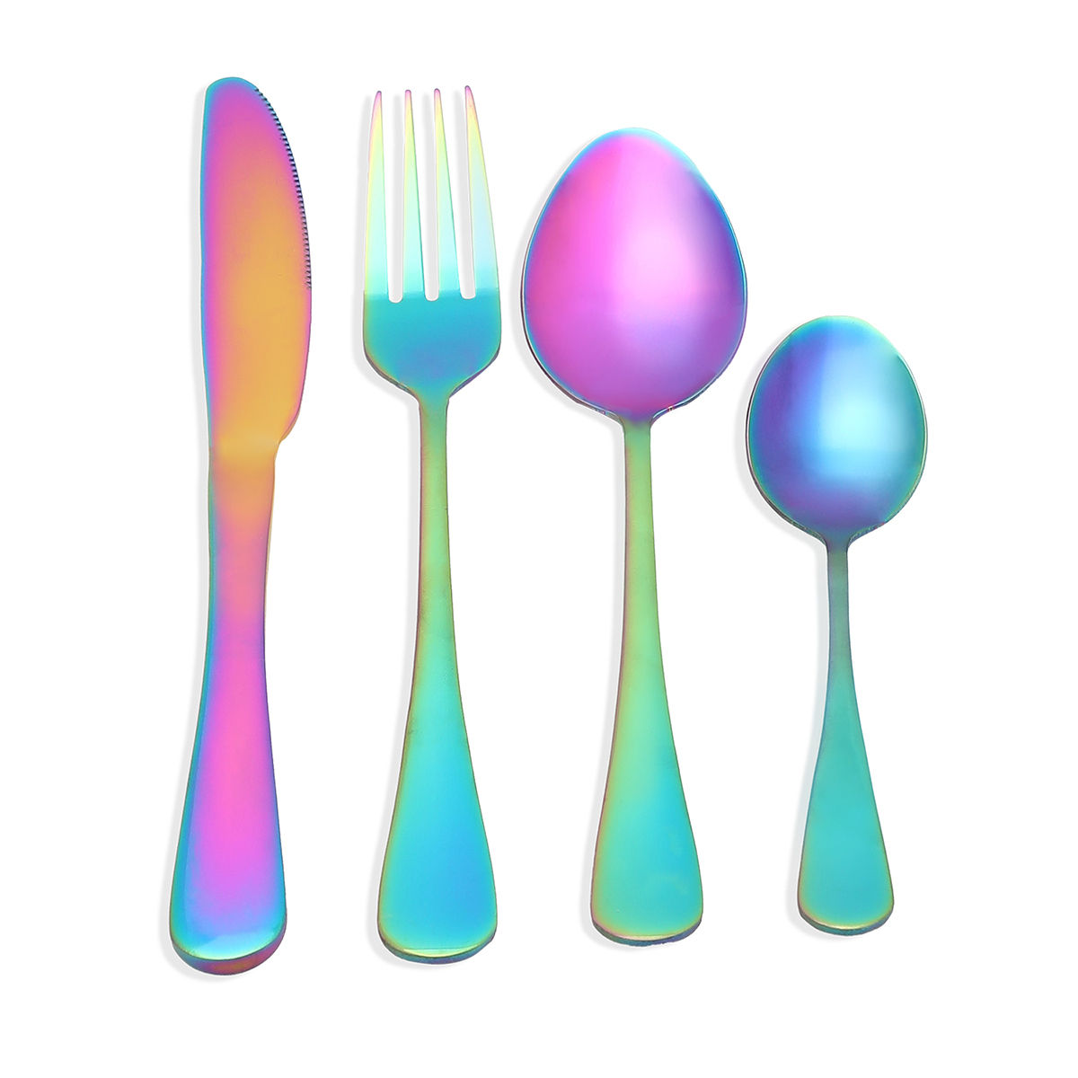 Bonhomie Holographic Solid Metal Cutlery Set Pack of 24: Buy Bonhomie ...