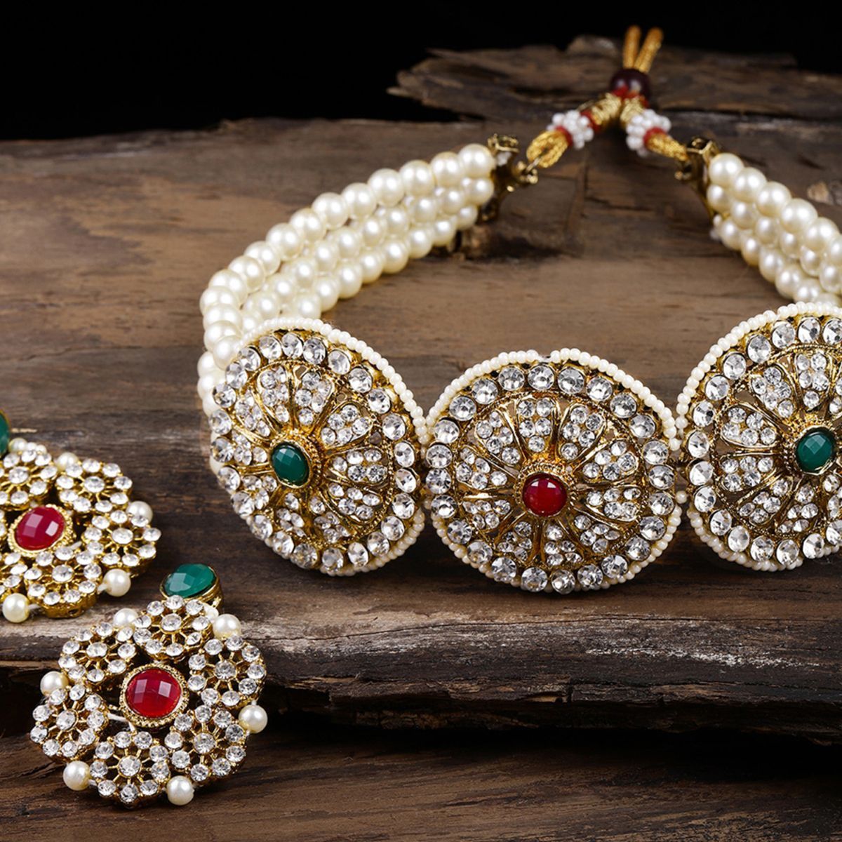 zaveri pearls choker necklace