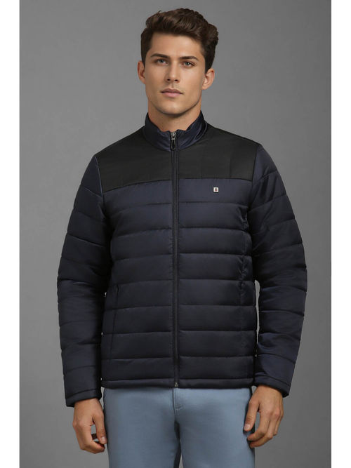 Louis Philippe Men Casual Navy Solid Jackets