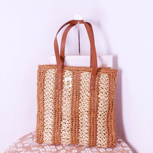 Buy NFI Essentials Brown Ethnic Knitted Straw Wicker Woven Design