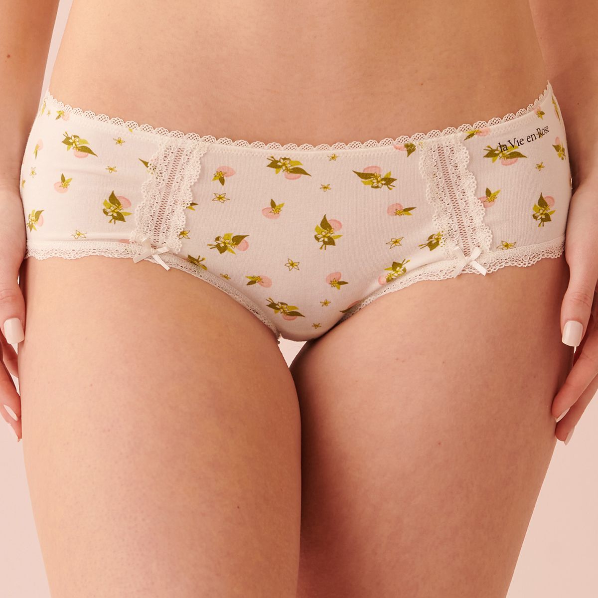 Buy La Vie En Rose Cotton and Lace Detail Hiphugger Panty online