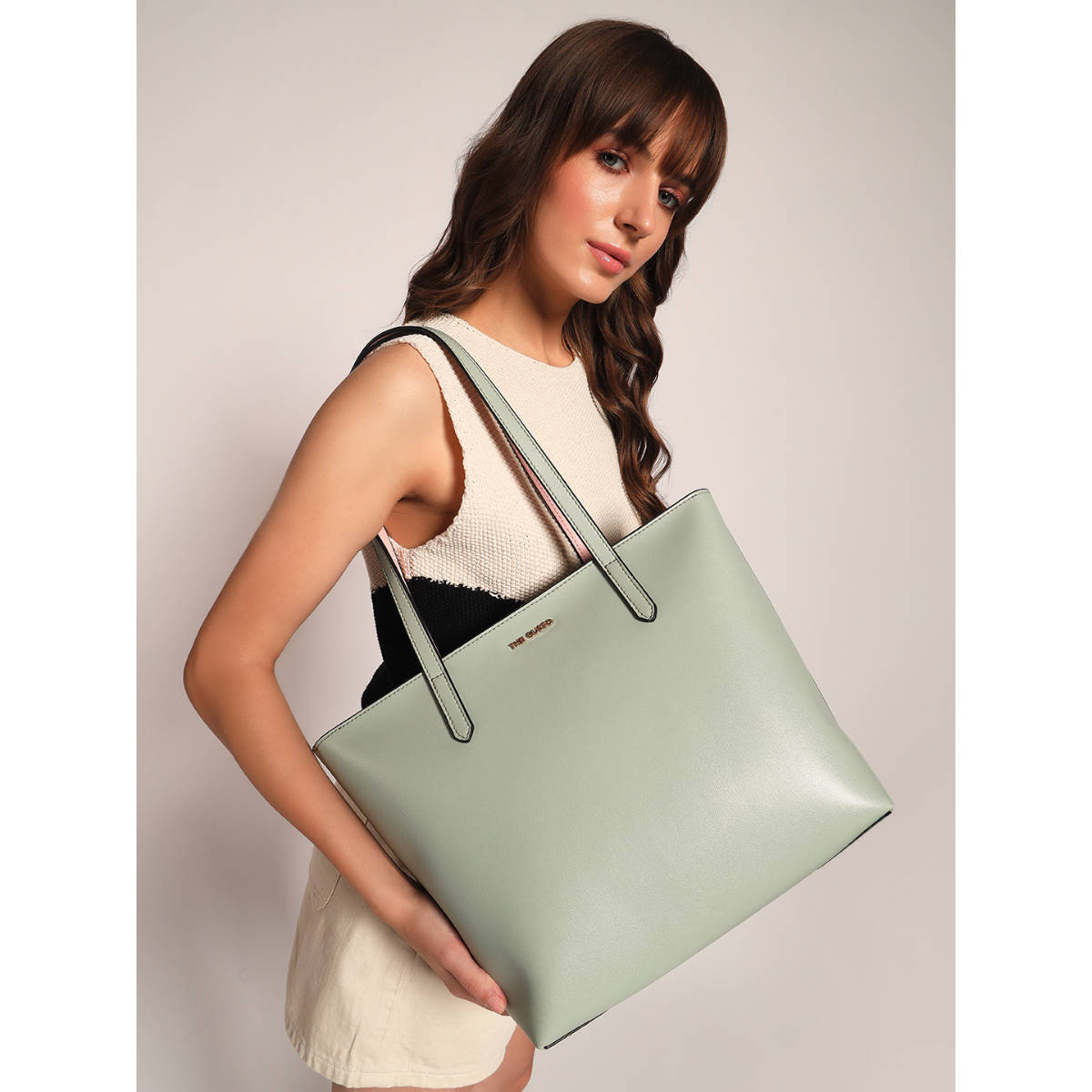 THE GUSTO Women Green Urbane Tote Bag (M)