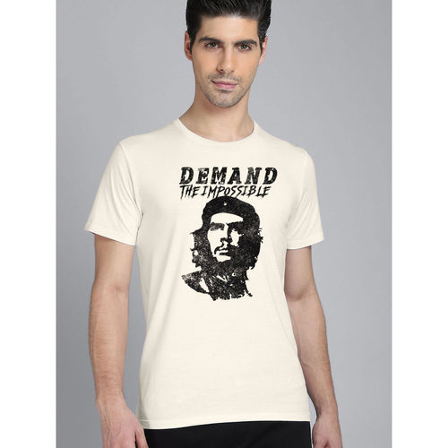 Free Authority Men White Che Guevara Printed T-shirt