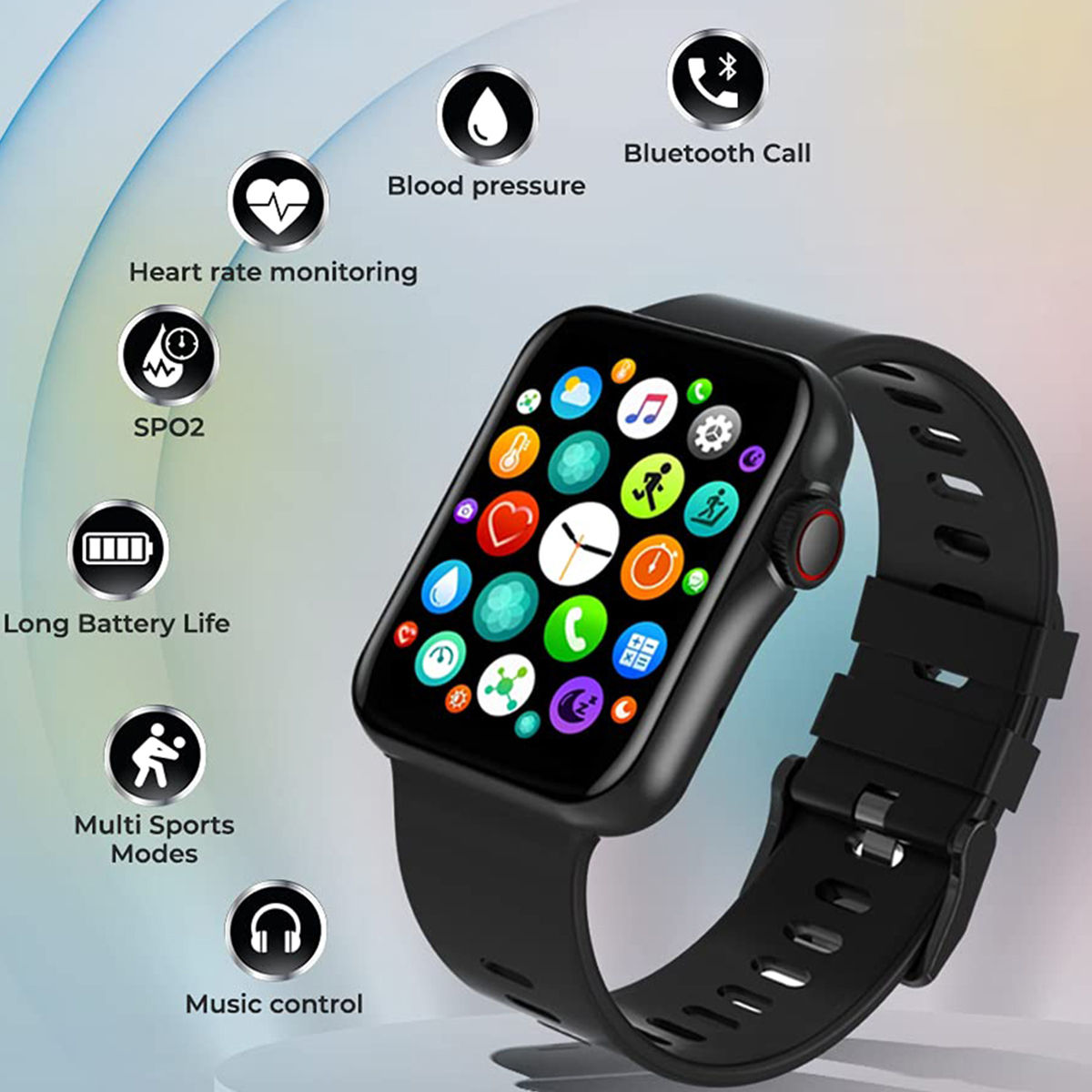 bFIT Alpha 2 Bluetooth Calling Smart Watch 1.6" IPS HD Curved Glass