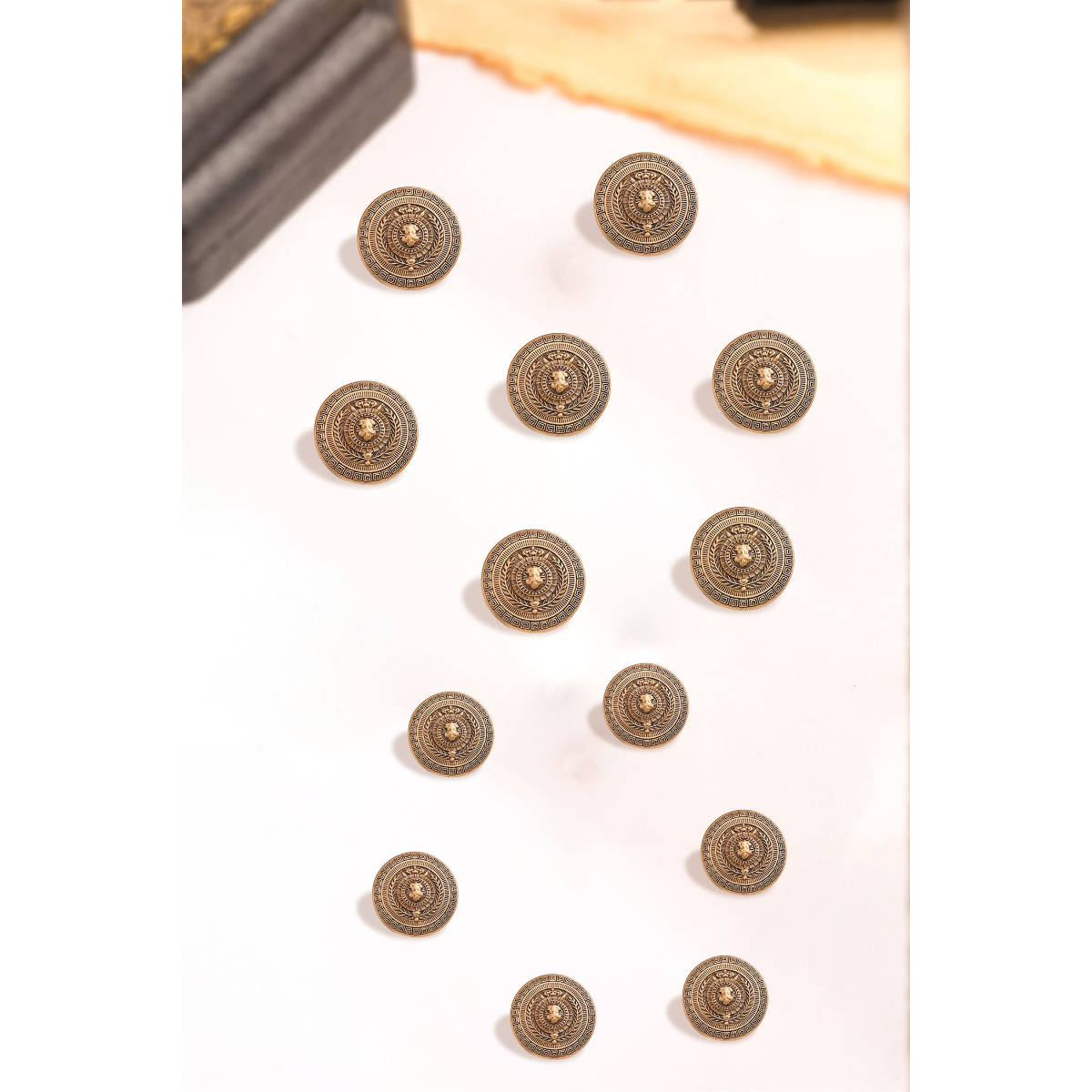 Cosa Nostraa Men Gold Royal Seal Buttons (Pack of 13)
