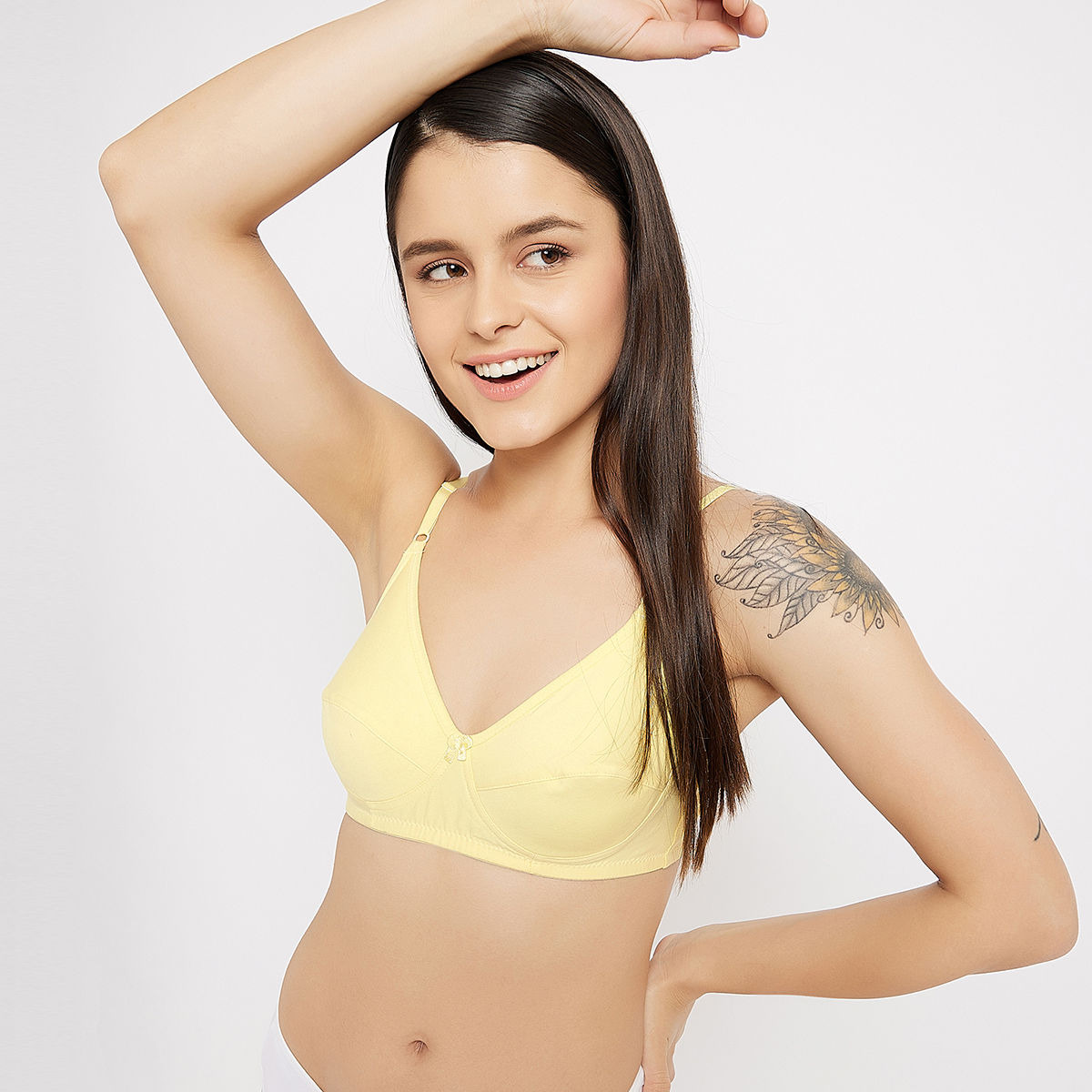 Buy Non-Padded Non-Wired Full Cup Bra in Yellow - Cotton Rich Online India,  Best Prices, COD - Clovia - BR0706P02