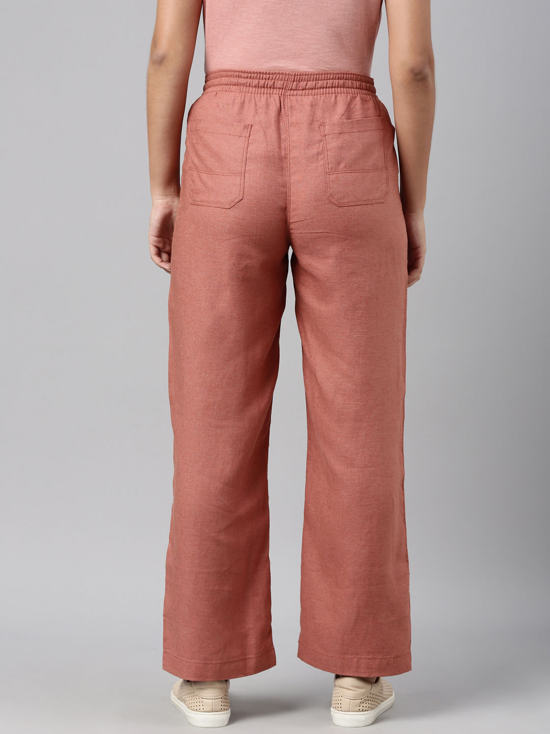 CottonLinen Lookline Cotton Twill Women Plain Cargo Pant Size 2836