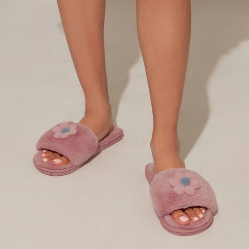 Twenty Dresses by Nykaa Fashion Pink Round Toe Furry Slippers (EURO 36) At Nykaa Fashion - Your Online Shopping Store