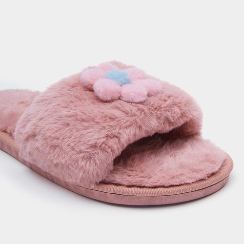 Twenty Dresses by Nykaa Fashion Pink Round Toe Furry Slippers (EURO 36) At Nykaa Fashion - Your Online Shopping Store
