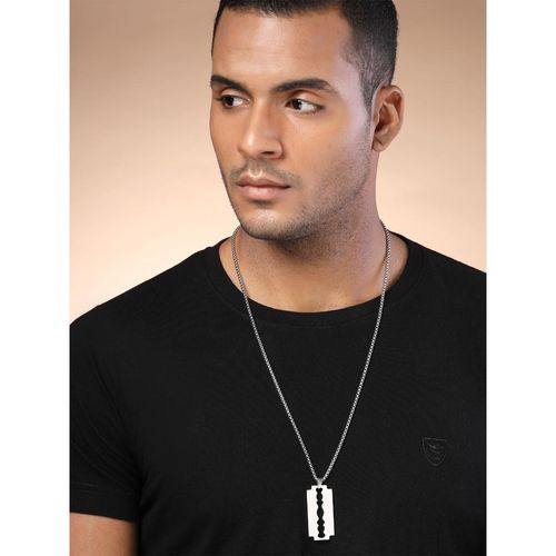 Buy Karatcart Silver Plated Razor Blade Metal Chain Pendant for