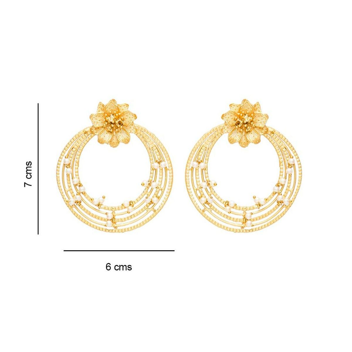 Azai by Nykaa Fashion Gold Tone Contemporary Round Earrings: Buy Azai ...