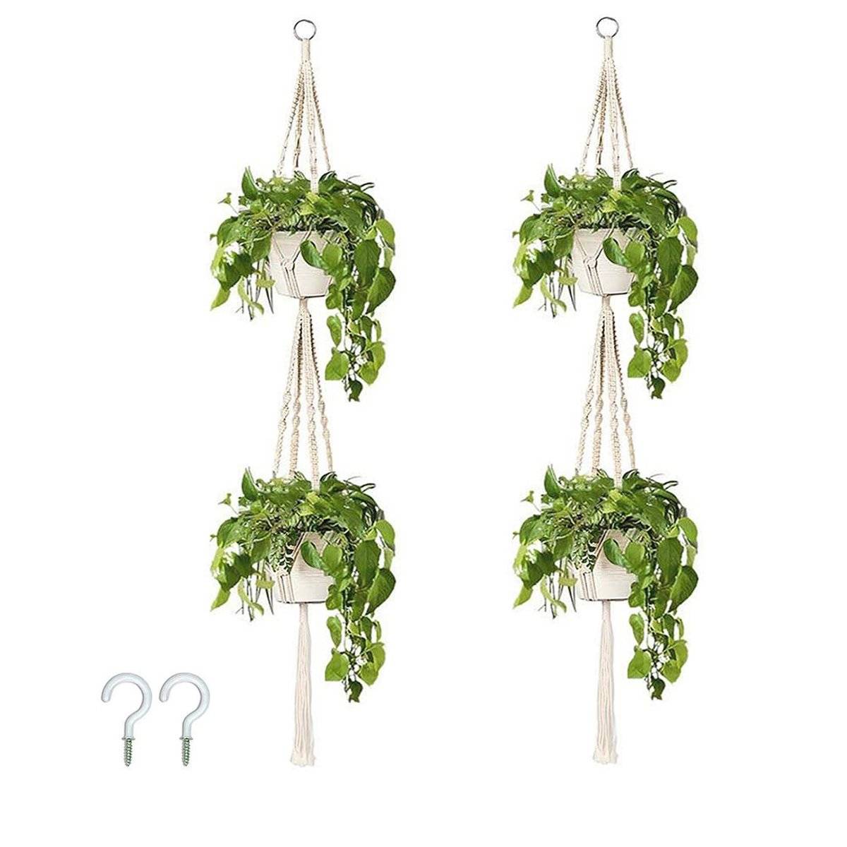 Homesake Macrame Plant Hanger Weaving 2 Pieces Double