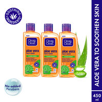 Clean & Clear Aloe Vera Face Wash Gentle Hydrating Cleanser for Oily Skin & Acne - Pack of 3