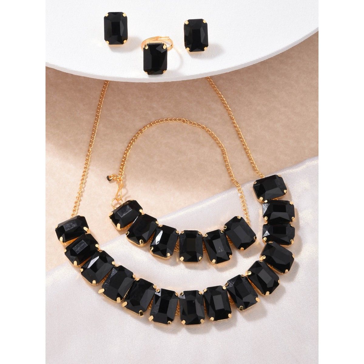 Buy Fida Wedding Ethnic Black Cz Necklace Earring Jewellery Set for Women Online