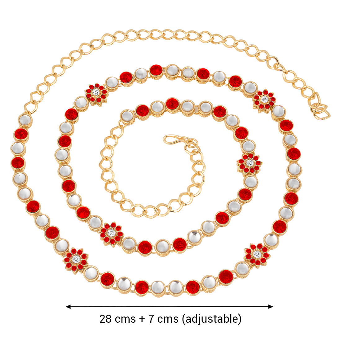 Buy Peora Traditional Jewellery 18K Gold Plated Kundan Waist Belt