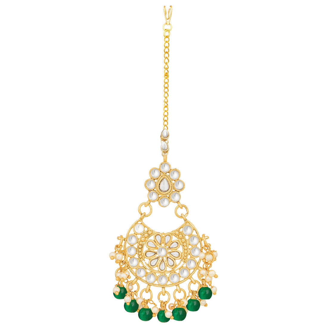 18K Gold Plated Traditional Kundan & Pearls Choker Necklace Jewellery Set with Earrings for Women and girls main image 0