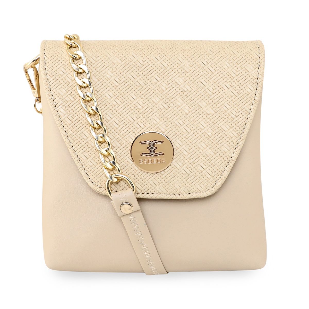 Buy ESBEDA Beige Color Crossbody Mini Slingbag For Women Online