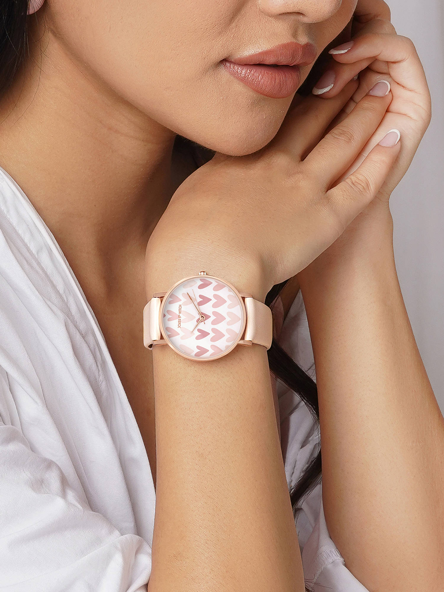 Joker & Witch Blissful Pink PU Strap Watch