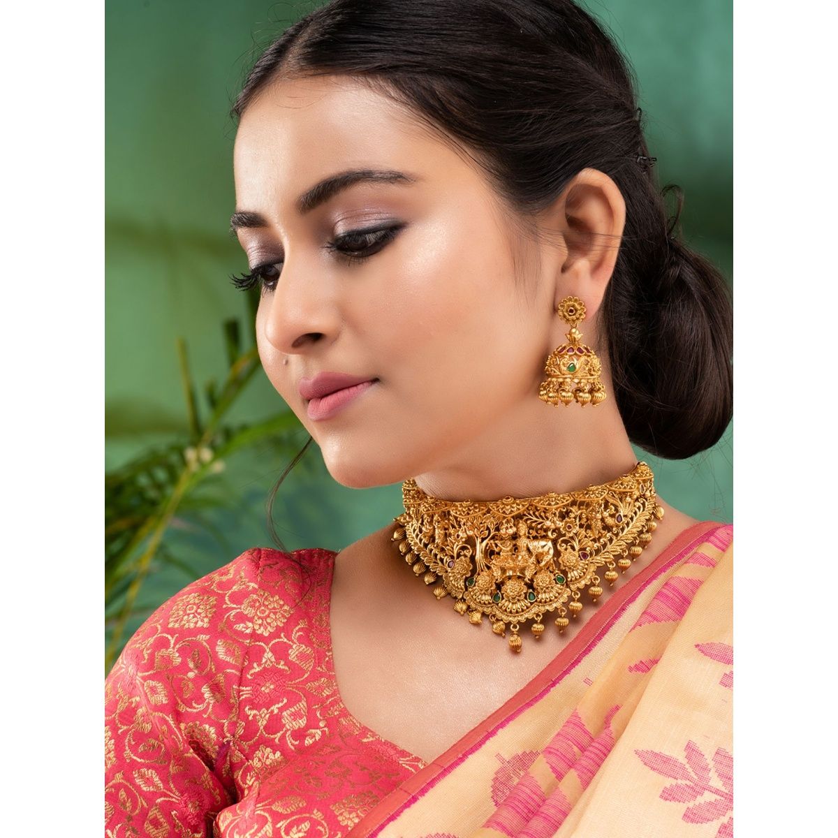 Buy Saraf RS Jewellery 24 Ct Gold Polish Kempo Radha Krishna Jewellery Set Of 2 Online