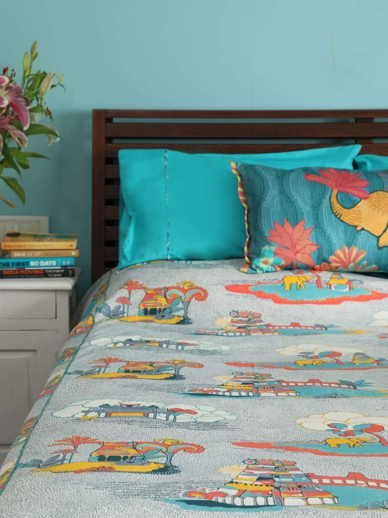 Freedom Tree Temple Town Bedcover Queen Grey Buy Freedom Tree Temple