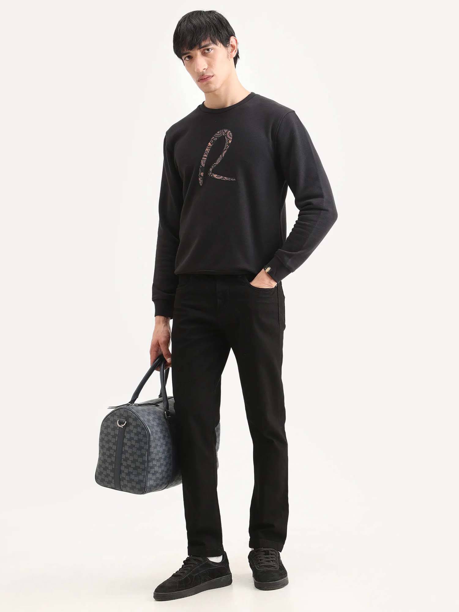 Buy Rare Rabbit Black Solid Straight Jeans Online