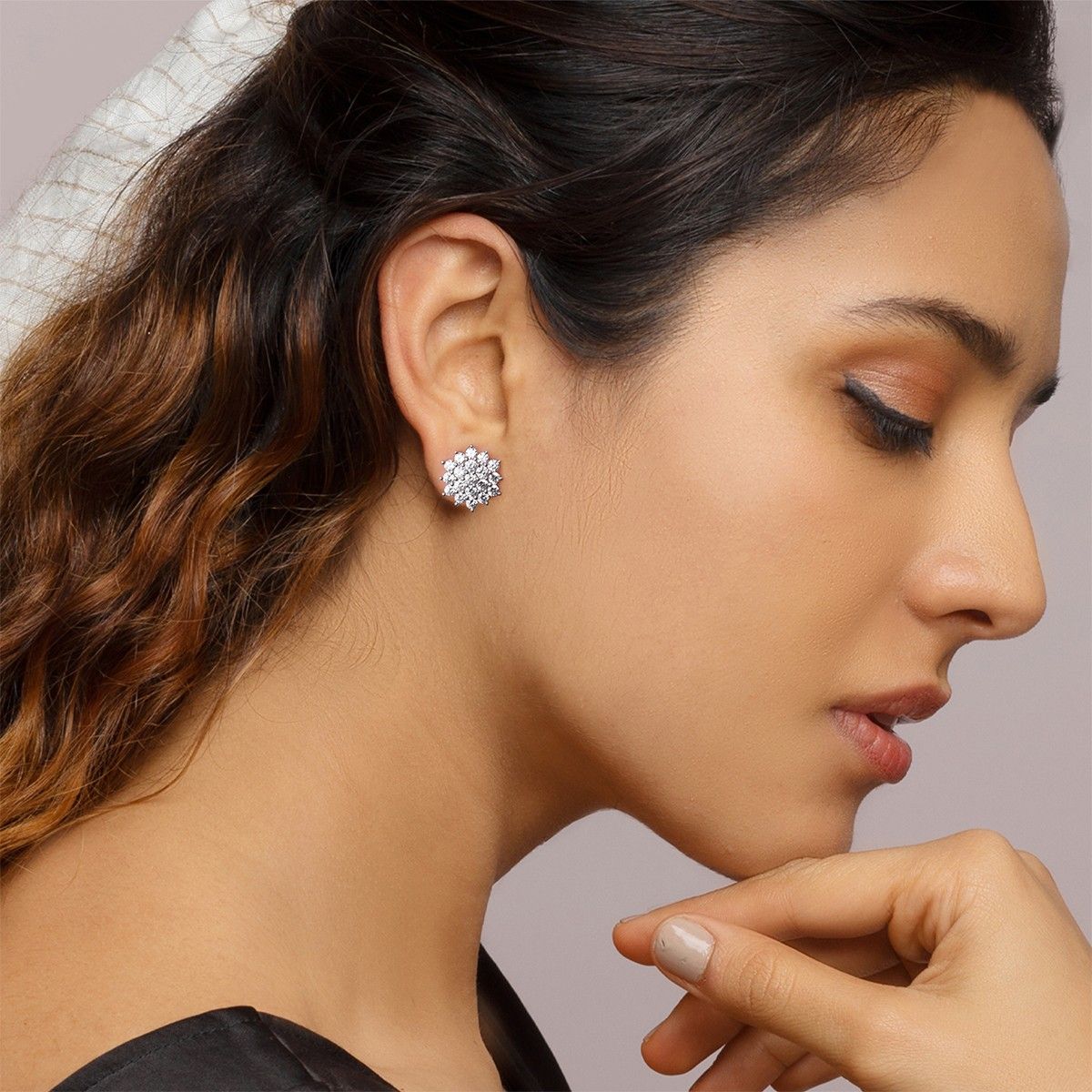 Giva 925 Sterling Silver Zircon Shining Star Stud Earring For Women And