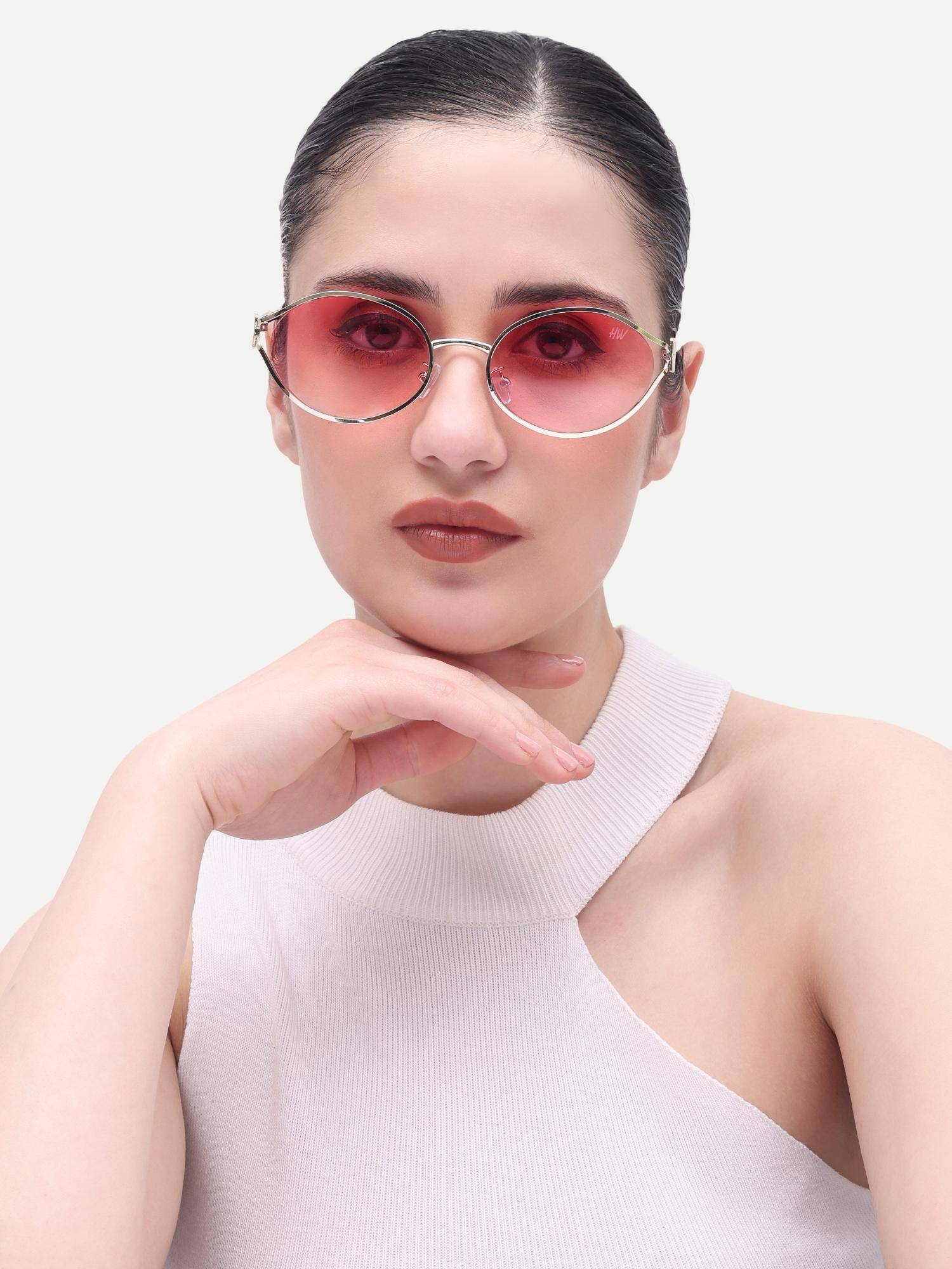 HAMILTANO WINSTON Women Pink Oval Sunglasses (SKU334) (56)