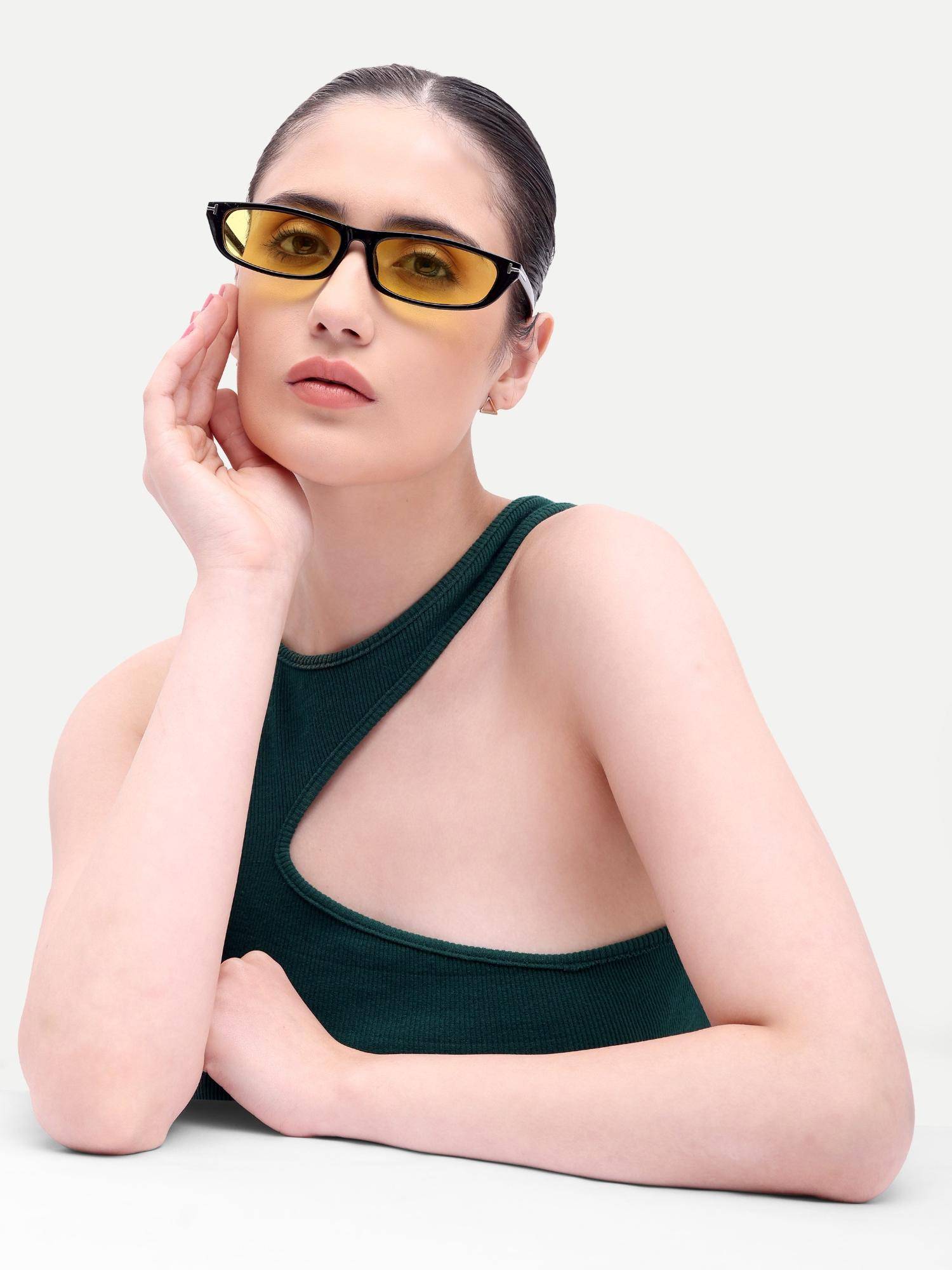 HAMILTANO WINSTON Women's Candy Small Yellow Sunglasses (SKU398) (59)