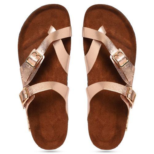 Buy MOZAFIA Womens Compass Rose Gold Sandals Online