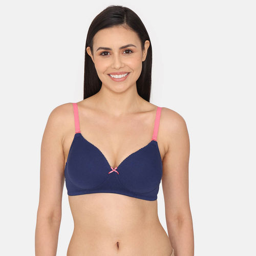Buy Zivame Beautiful Basics Padded Non Wired 3-4th Coverage Backless  Bra-Blue Depth Online