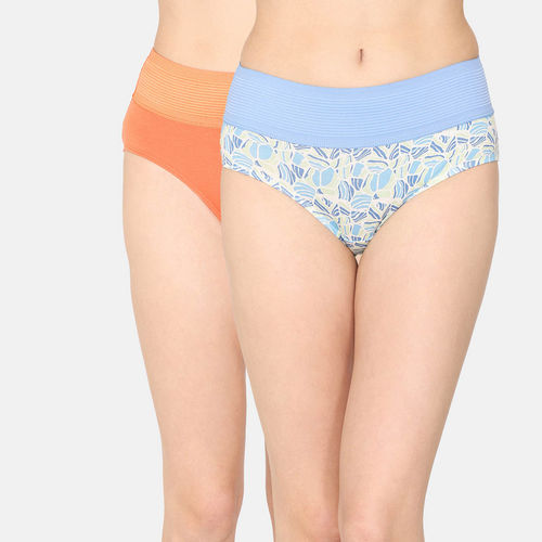 Buy Zivame High Rise Full Coverage Tummy Tucker Hipster Panty - Assorted  (Pack of 2) Online