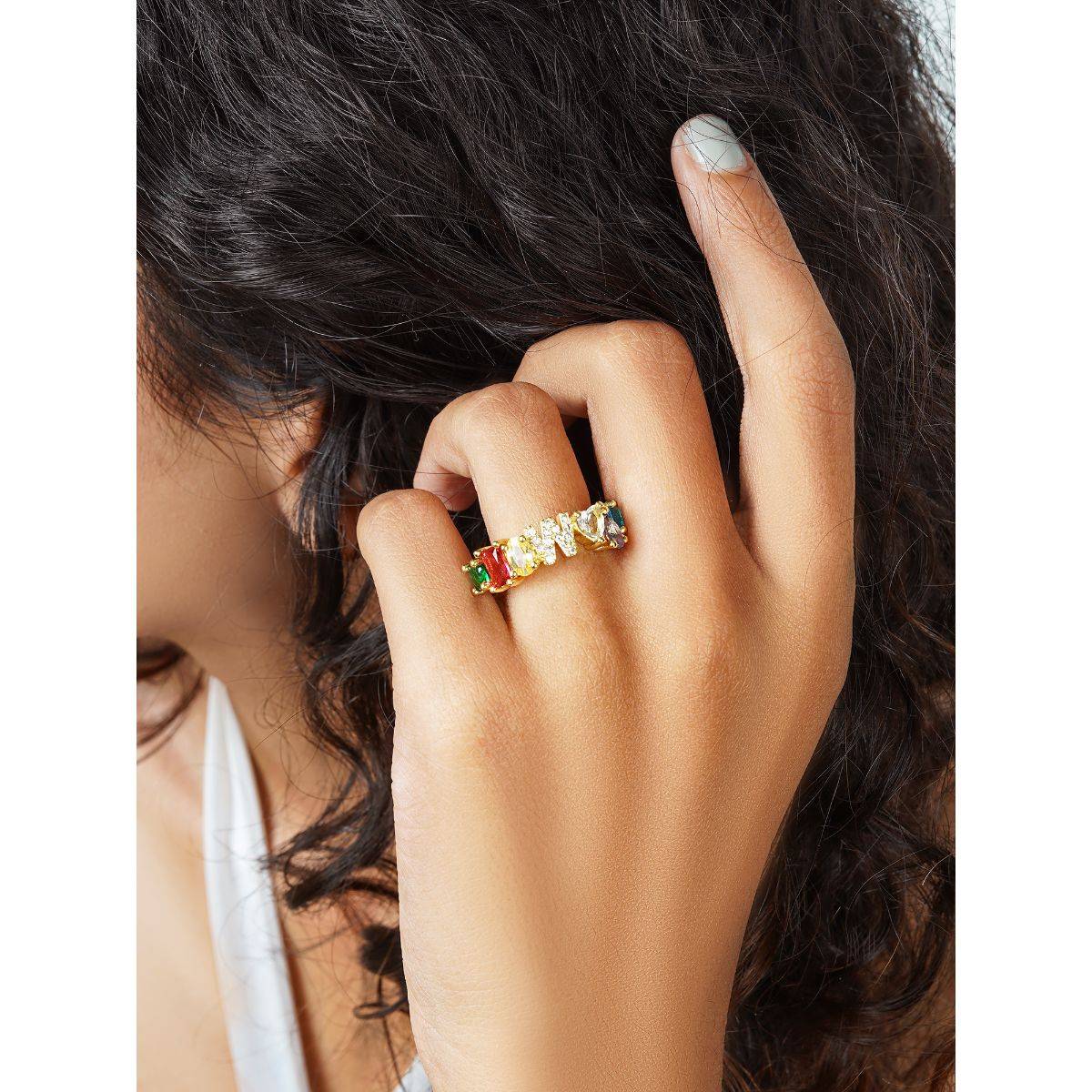 Joker & Witch Lowe Multicolour Alphabet W Ring