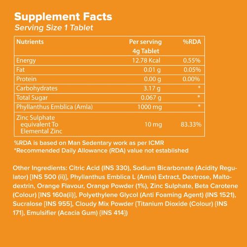 olena amla 1000mg vitamin c bioflavonoids effervescent tablets orange burst for immunity