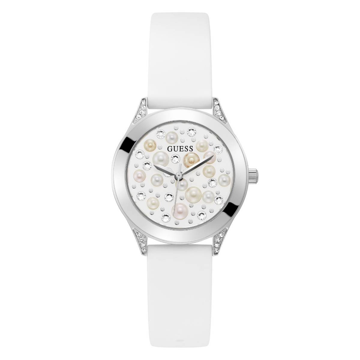 Guess Women Pearl White Round Dial Analog Watch - GW0381L1 (M)