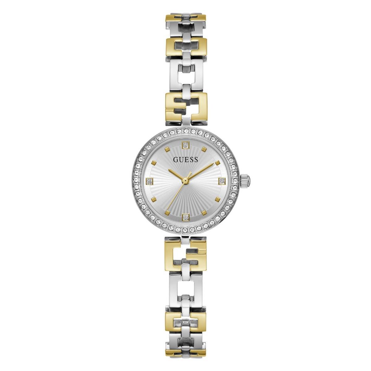 Guess Women Gb Silver Round Dial Analog Watch - GW0656L1 (M)