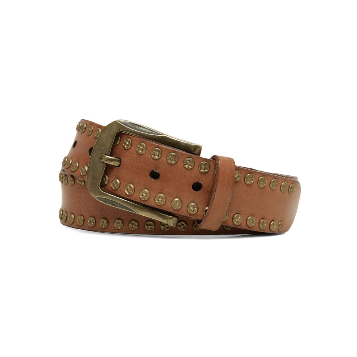 Buy ART N VINTAGE Premium Cognac Genuine Leather Studded Men's