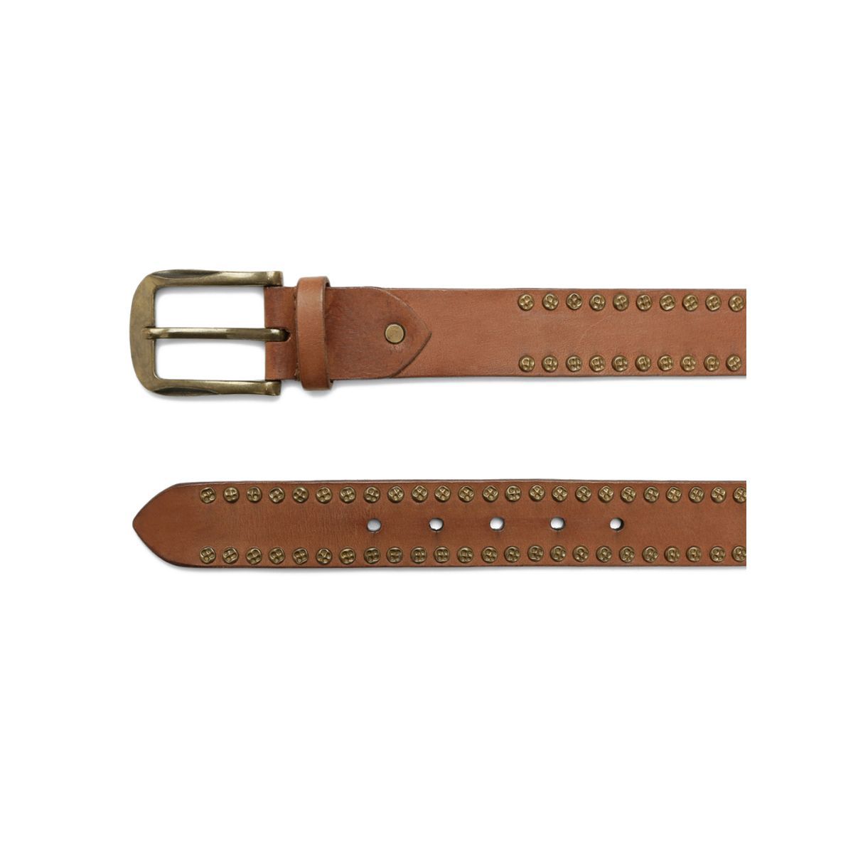 Buy ART N VINTAGE Premium Cognac Genuine Leather Studded Men's