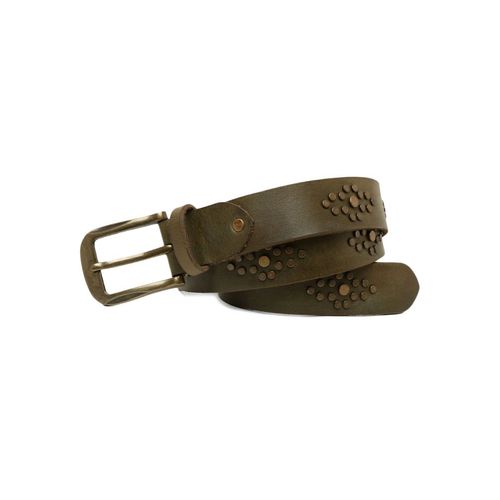 Buy ART N VINTAGE Mens Olive Studded Leather Belt Online
