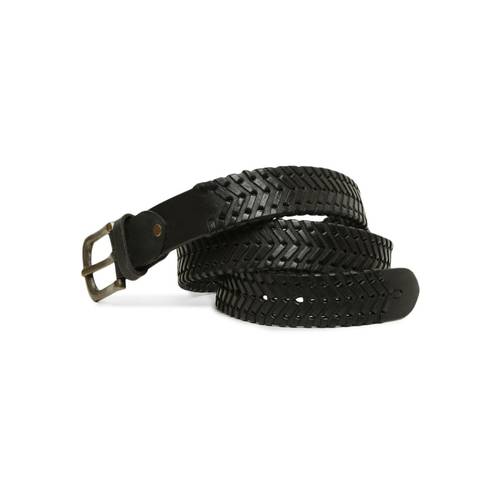 Buy ART N VINTAGE Genuine Black Leather Hand-Woven Belt Online display picture 2