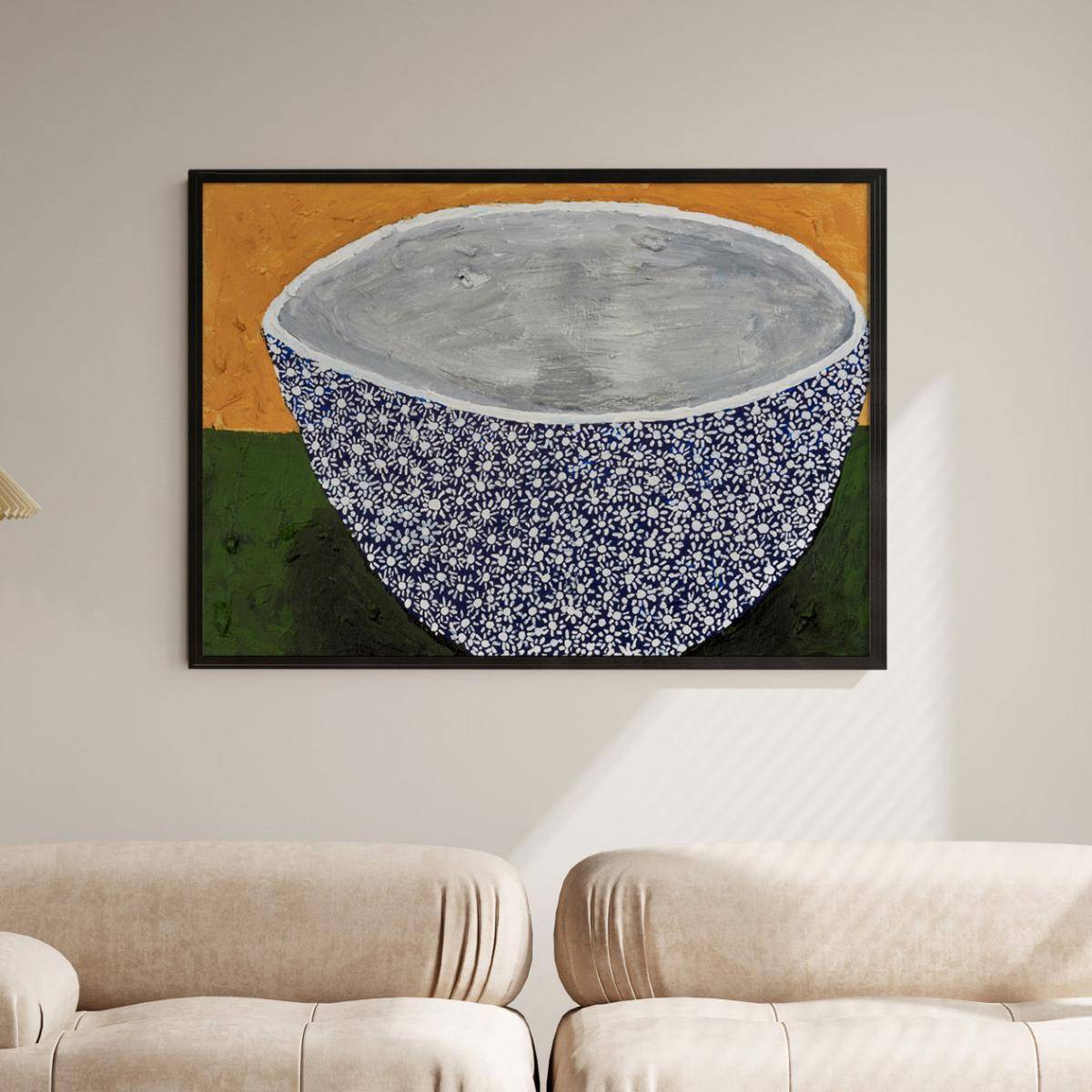 ARTCREST Murrae's Bowl Large Painting Black Box Framed Canvas Wall Art